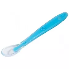 Colher De Silicone Bebês Macia Azul - Buba