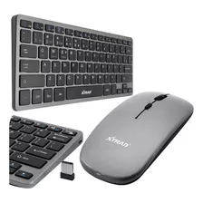 Teclado Mouse Bluetooth Recarregável Wireless Celular Tablet