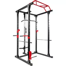 Gimnasio Multifunción Centurfit Mkz-jaulapdomina 200kg Tapizado Rojo Estructura Color Negro