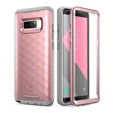 Estuche Para Note 8 Con Protector De Pantalla Rosado/dorado