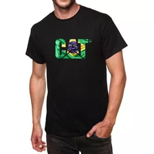 Camiseta Masculina Preta Caterpillar Cat Brasil