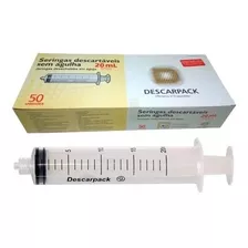 Seringa 20ml Descartável Bico Luer Lock Anvisa - Cx 50un