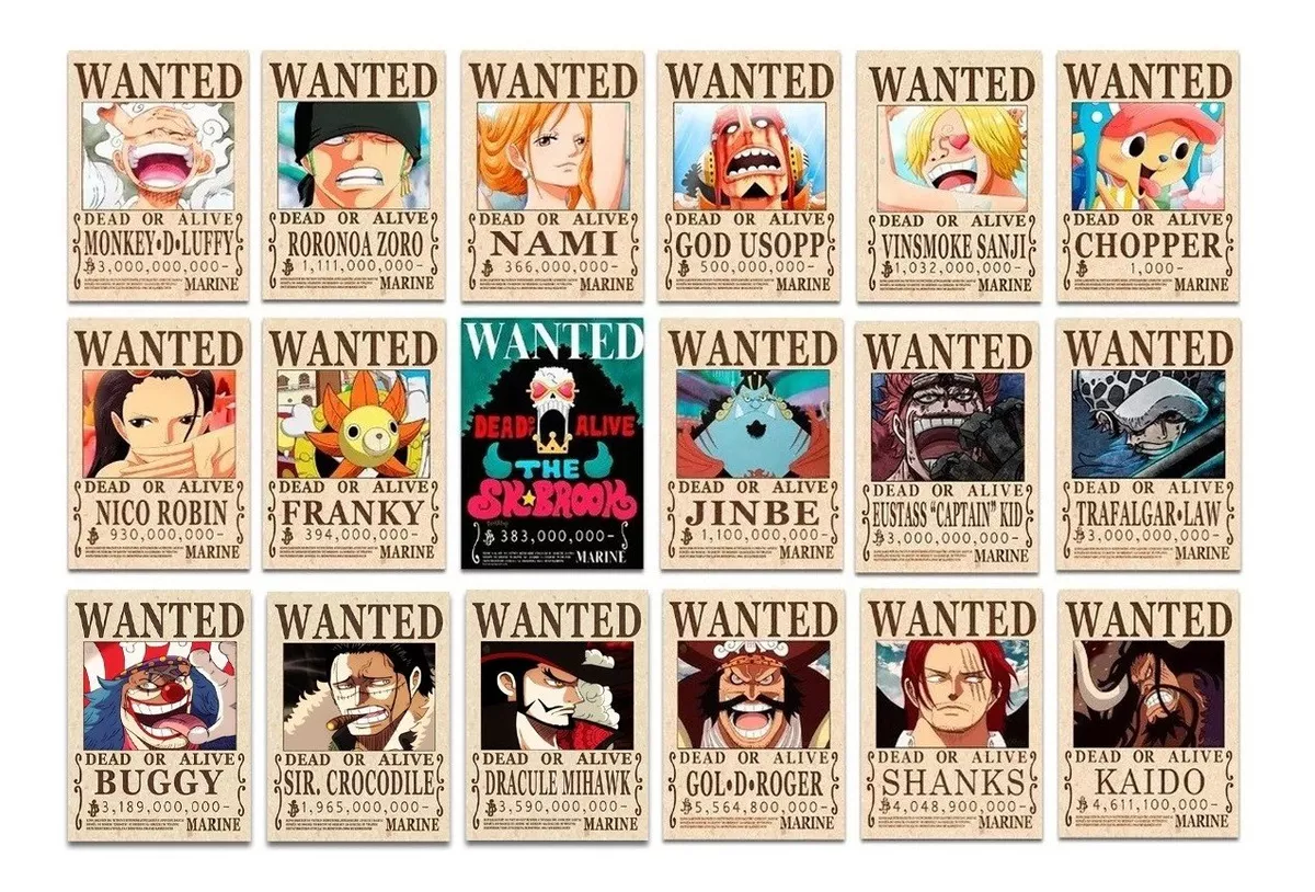 One Piece 18 Posters Yonkou Ace Sabo Jinbe Wanted Se Busca