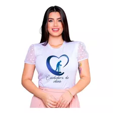 Blusa T-shirt De Luxo - Cuidadora De Idosos Azul