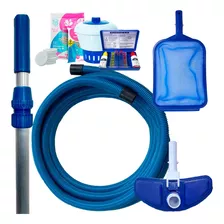 Kit Limpeza Piscina Aspirador Estojo Clorador Mangueira 6m