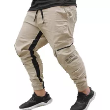 Calça Jogger Cargo Masculina The Future Bege