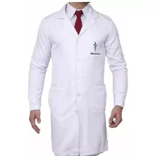 Jaleco Medicina Bordado Gabardine Masculino +nome