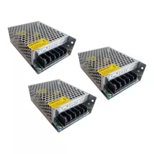 Kit 3x Mini Fonte Chaveada Colmeia 12v 5a 60w Cftv Fita Led