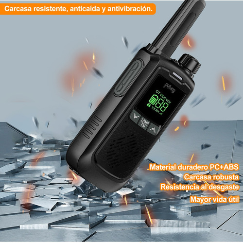 2 Radios Walkie Talkie 16 Canale Porttil Recargable  Foto 3