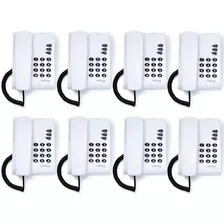 Kit 8 Telefones C/ Fio Mesa Ou Parede Pleno Branco Intelbras