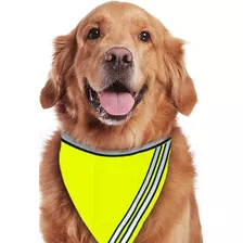 Lenço Para Cachorro Fluorescente Amarelo Refletivo Grande