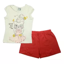 Conjunto Infantil Menina Laços Vermelho - Kely Kety