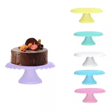 Boleira Com Pé Prato Para Bolo Gourmet Decoração Festa Doces Cor Lilás