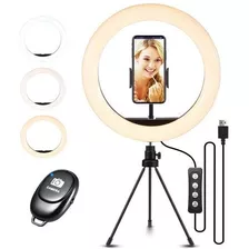 Ring Light 26cm Luz Selfie Maquiagem Youtuber Tripé Pequeno