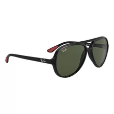 Óculos De Sol Ray-ban Rb4125-m F601/31 57 - Linha Ferrari Cor Preto / Verde G-15 Cor Da Armação Preto Cor Da Haste Preto Cor Da Lente Verde G-15 Desenho Aviador