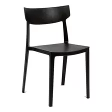 Silla De Comedor Rossi Rio, Estructura Color Negro, 4 Unidades