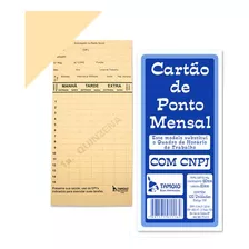 Bloco De Cartão De Ponto Mensal C/ Cnpj 100 Unidades Tamoio