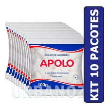 Kit 10 Pacotes Bolas De Algodão Apolo 100g