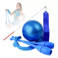 Kit Aparelhos Ginástica Rítmica Oficial 5 Itens - Azul