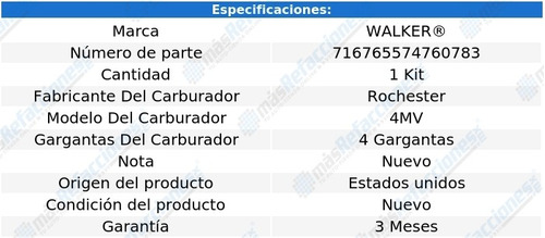 Kit Para Carburador Pontiac Grand Safari V8 6.6l 1971 Walker Foto 2