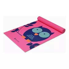 Tapete Para Yoga Gaiam Buho Infantil Para Niñas Y Niños 4 Mm Color Rosa / Owl