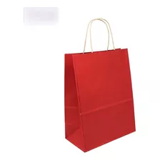 Sacola Papel Kraft 22x30x12 100 Un Cor Vermelho Promoção 