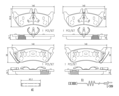 Set-4 Balatas Ceramica Traseras Ml430 4.3l V8 98/99 Foto 2