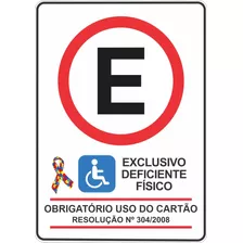 Placa Pvc 50x70 Estacione_exclusivo_deficiente_físico_autist