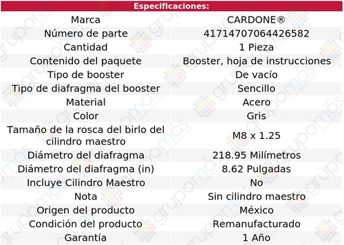 1 Booster Frenos Toyota Paseo 95 Al 98 Cardone Reman Foto 5