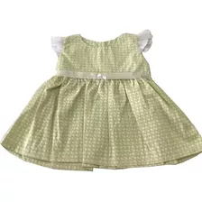 Vestido De Bebê 100%algodão Floral Verde Infantil Menina