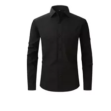 Camisa Negra Clasica Manga Larga