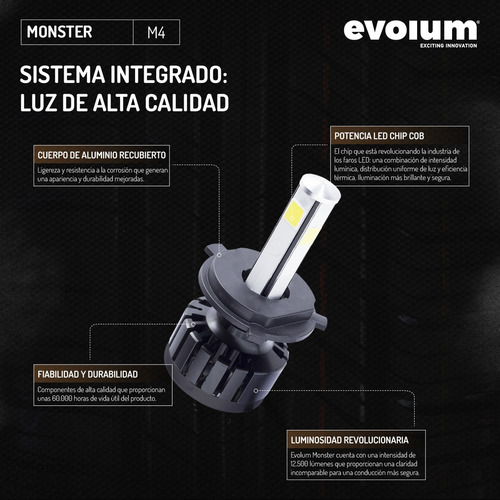 Kit Focos Led Evolum Monster H11 Baja Para Civic 2017 A 2020 Foto 4