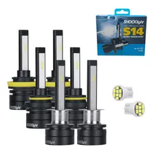 Kit 6 Ultra Led Shocklight S14 Nano Farol Alto Baixo Milha