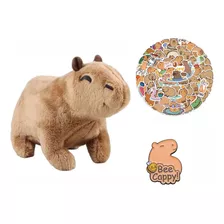 Pack Peluche + Stickers + Pin Capybara Capibara Carpincho