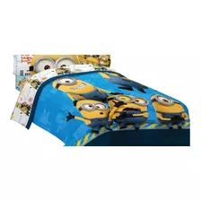 Kit De Colcha Individual Minions Colcha 2 Fundas Sabana