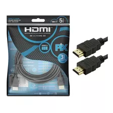 Cabo Hdmi 5m 2.0 Gold 4k/hdr/3d Alta Qualidade Pix C/ Nf