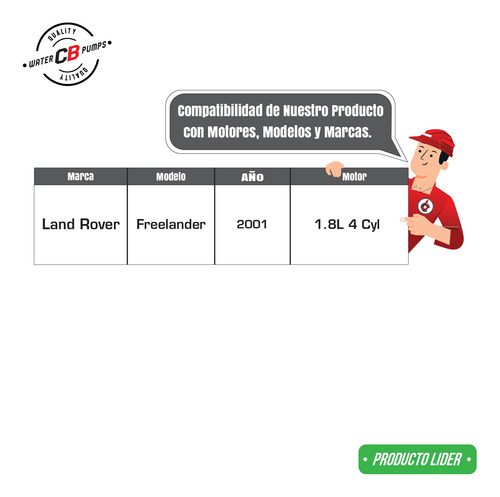 Bomba De Agua Land Rover Freelander 1.8l 4 Cil. 2001 Foto 8
