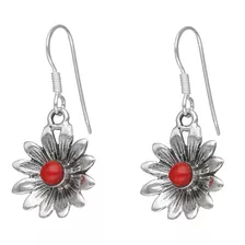 Aros Plata 925 Colgante Flor Jaspe / Todojoyas