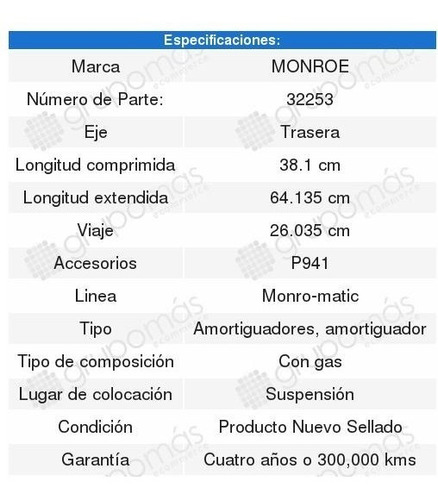 2 Amortiguadores Monroe Explorer Sport Trac Ford 2003 2004 Foto 2