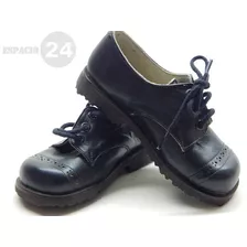 Zapatos Vintage Para Niño Cuero Color Negro Talle 19 Nuevos