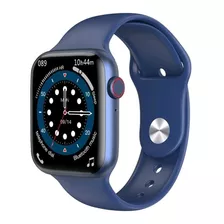 Smartwatch Microwear Series 7 W37 1.75 Caja 44mm De Aluminio Y Cerámica Blue, Malla Blue De Silicona