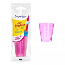 Mini Copo Acrílico Brigadeiro 50ml C/colher Strawplast 100un