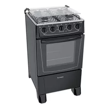 Cocina James C 105 B A Gas 4 Hornallas Negra 127v/230v Puerta Con Visor