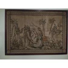Fino Gobelino Antiguo De Colección Con Marco 1.9x1.4 M