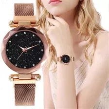 Reloj Relojes Mujer Iman Para Dama Con Pulseras Doradas