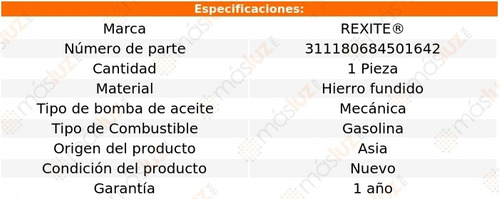 1-bomba Aceite Nissan Sunny 310 4 Cil 1.5l 81 Rexite Foto 2