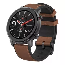 Relógio Smartwatch Amazfit Gtr 47mm Preto Alloy Gps Amoled Cor Da Pulseira Marrom