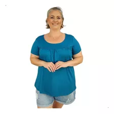 Blusa Feminina Moda Evangélica Plus Size Senhora Manga Curta