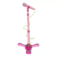 Brinquedo Microfone Infantil C/ Pedestal Rosa - Fênix