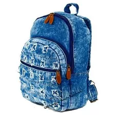 Mochila Jeans Feminina Personalizada Escolar Passeio Linda 